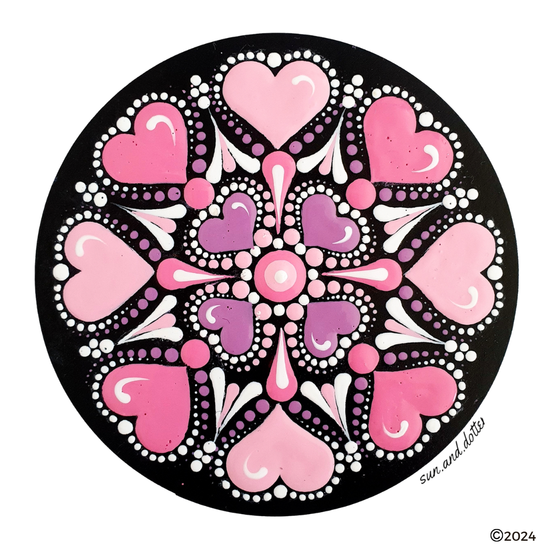 Candy Hearts Dot Art Pattern