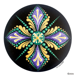 Mardi Gras dot art pattern